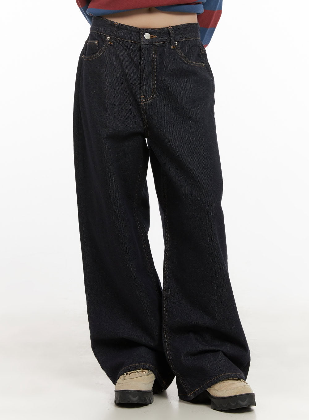 Allie Stitched Wide-Leg Jeans CD430