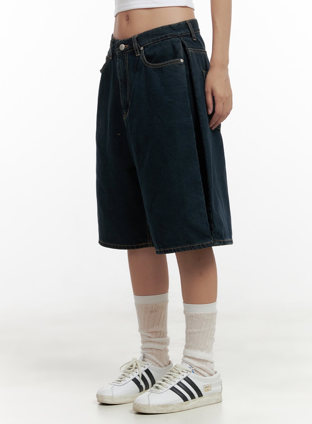 Side Folded Wide Leg Jorts CL431