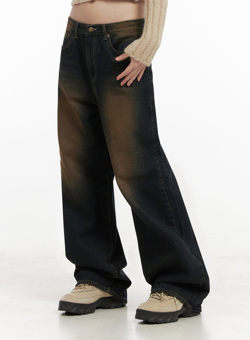 Alexia Washed Denim Wide-Leg Jeans ID402