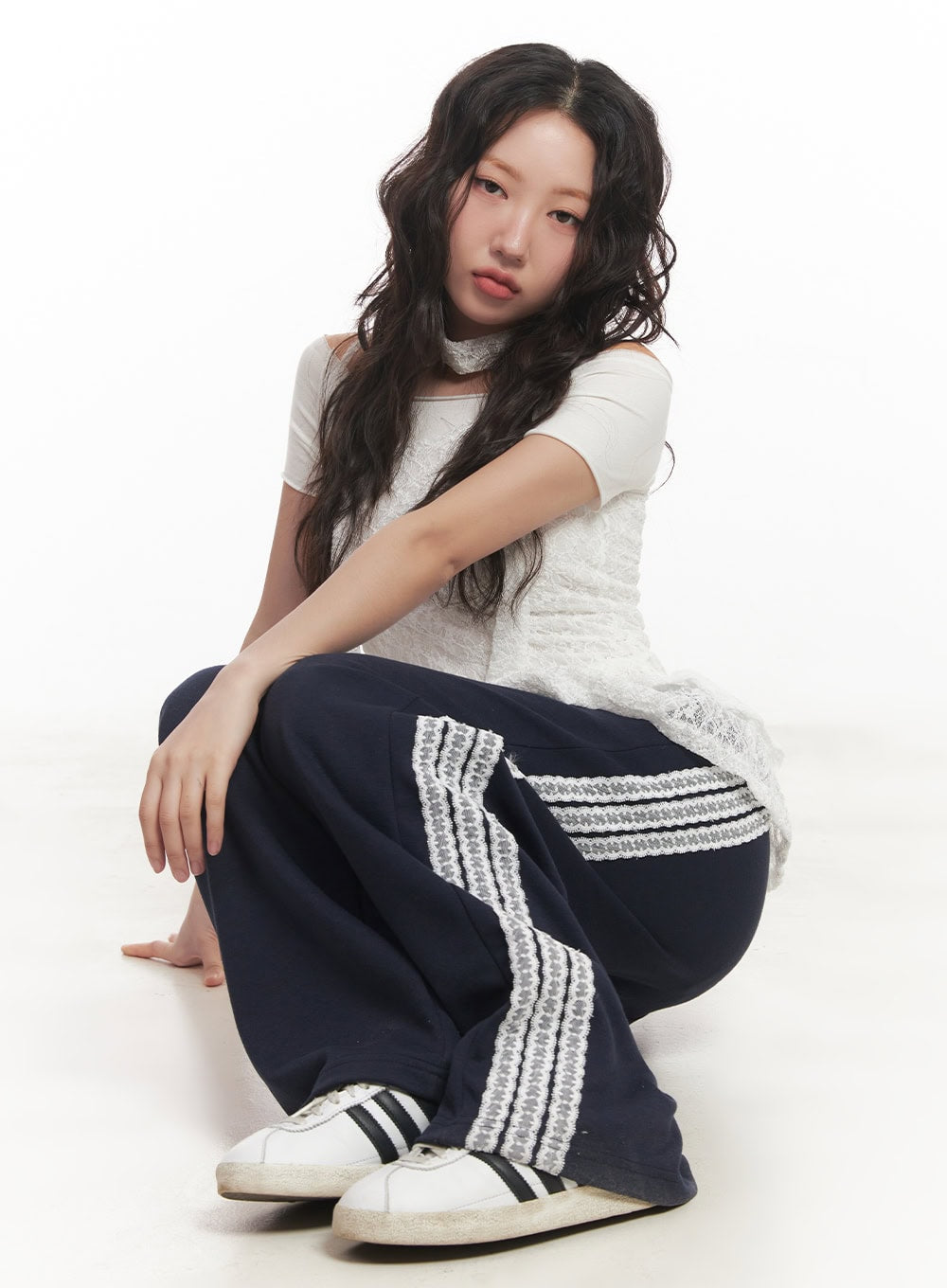 Angel Lace Wide-Leg Trackpants CA521