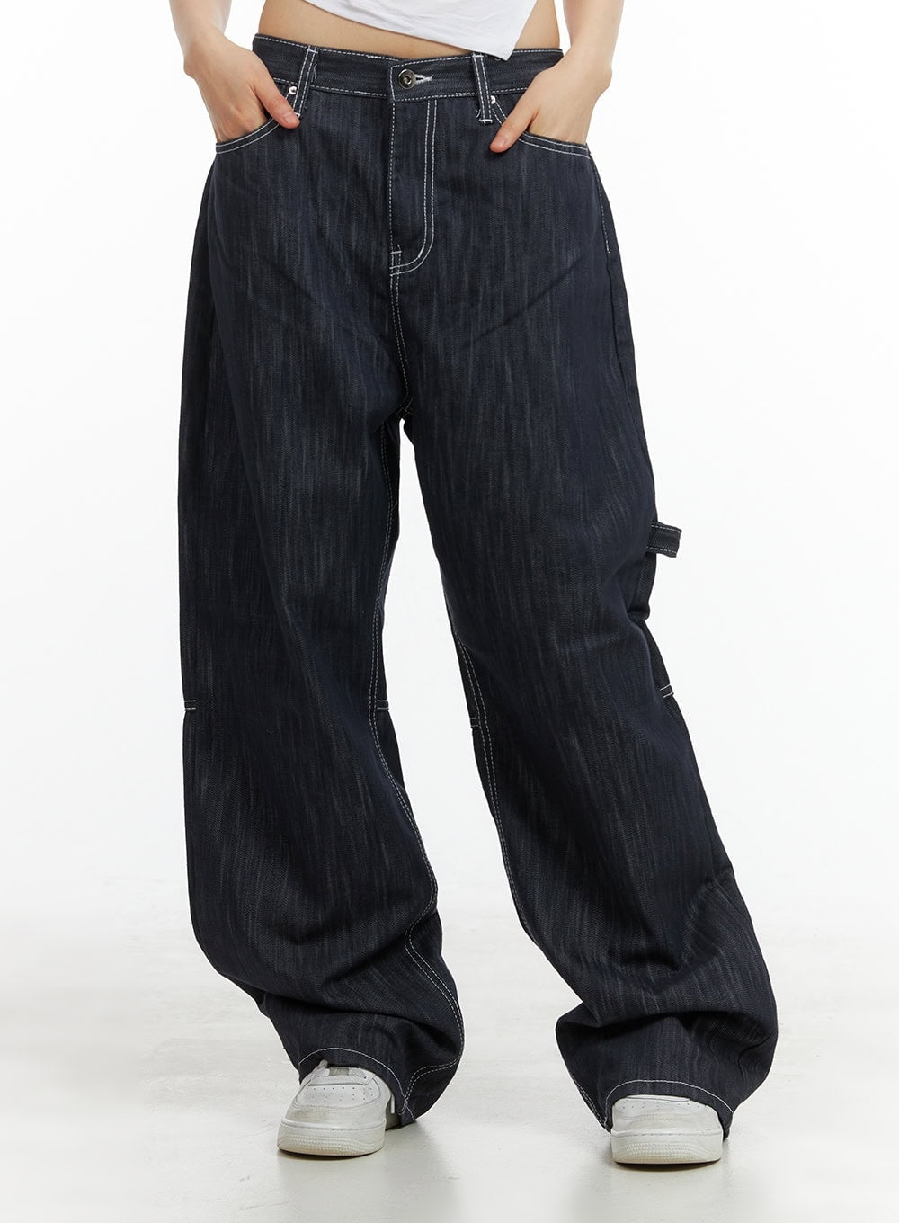 Low-Rise Strap Baggy Jeans CY414