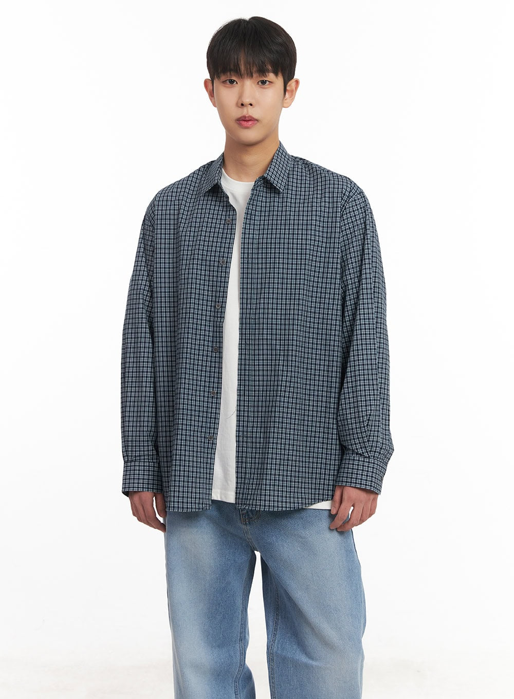 Men's Oversized Checkered Cotton Shirt IM517