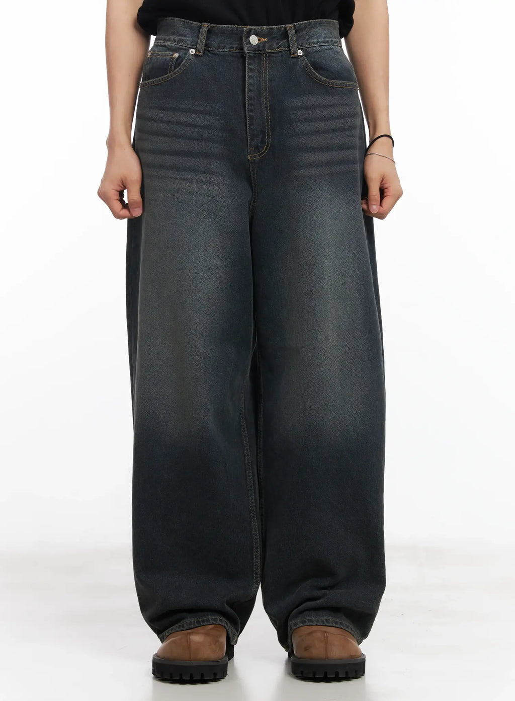 Men's Washed Baggy Jeans IU519