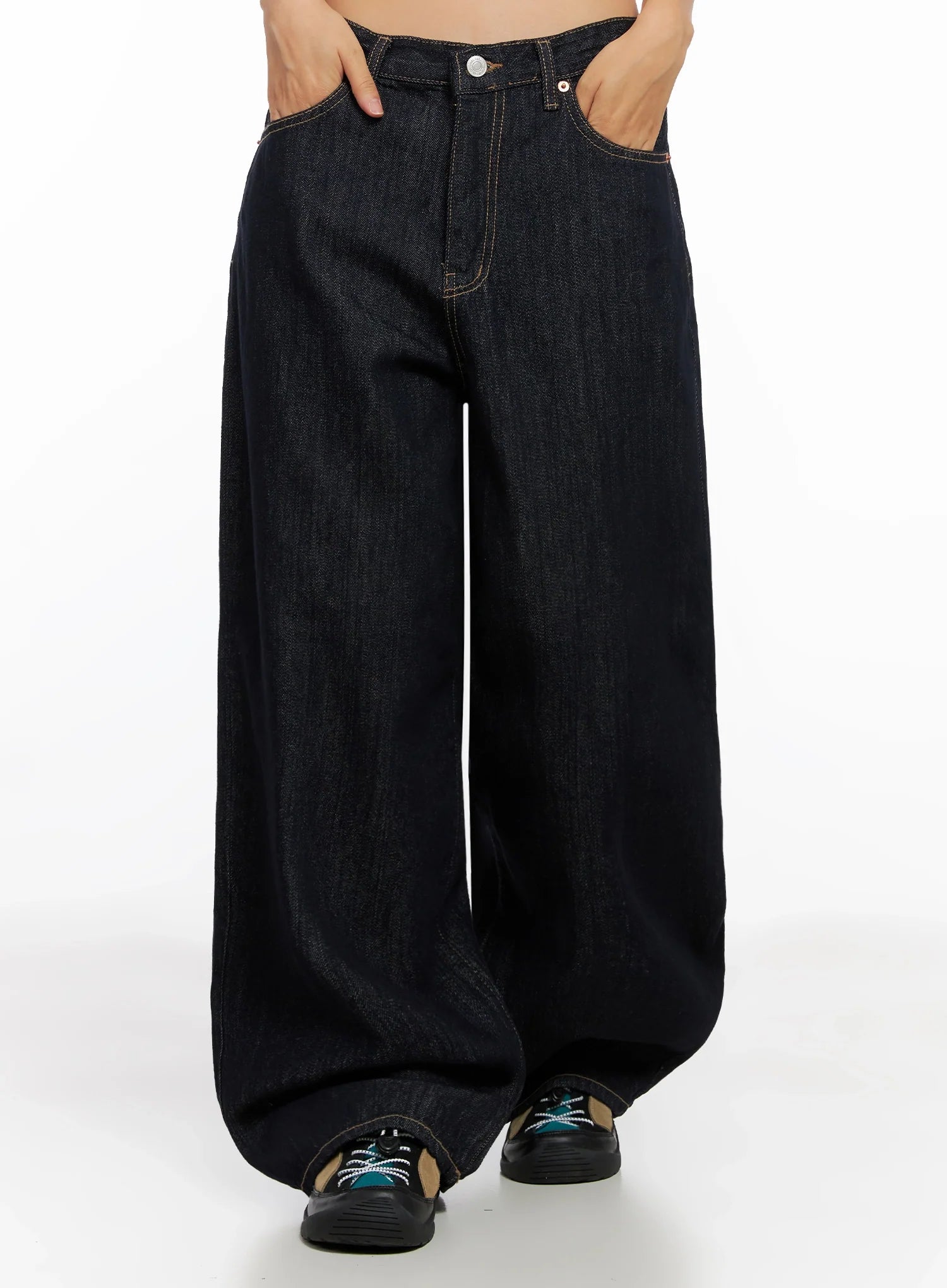 Lena Dark Wash Wide-Leg Jeans IG527