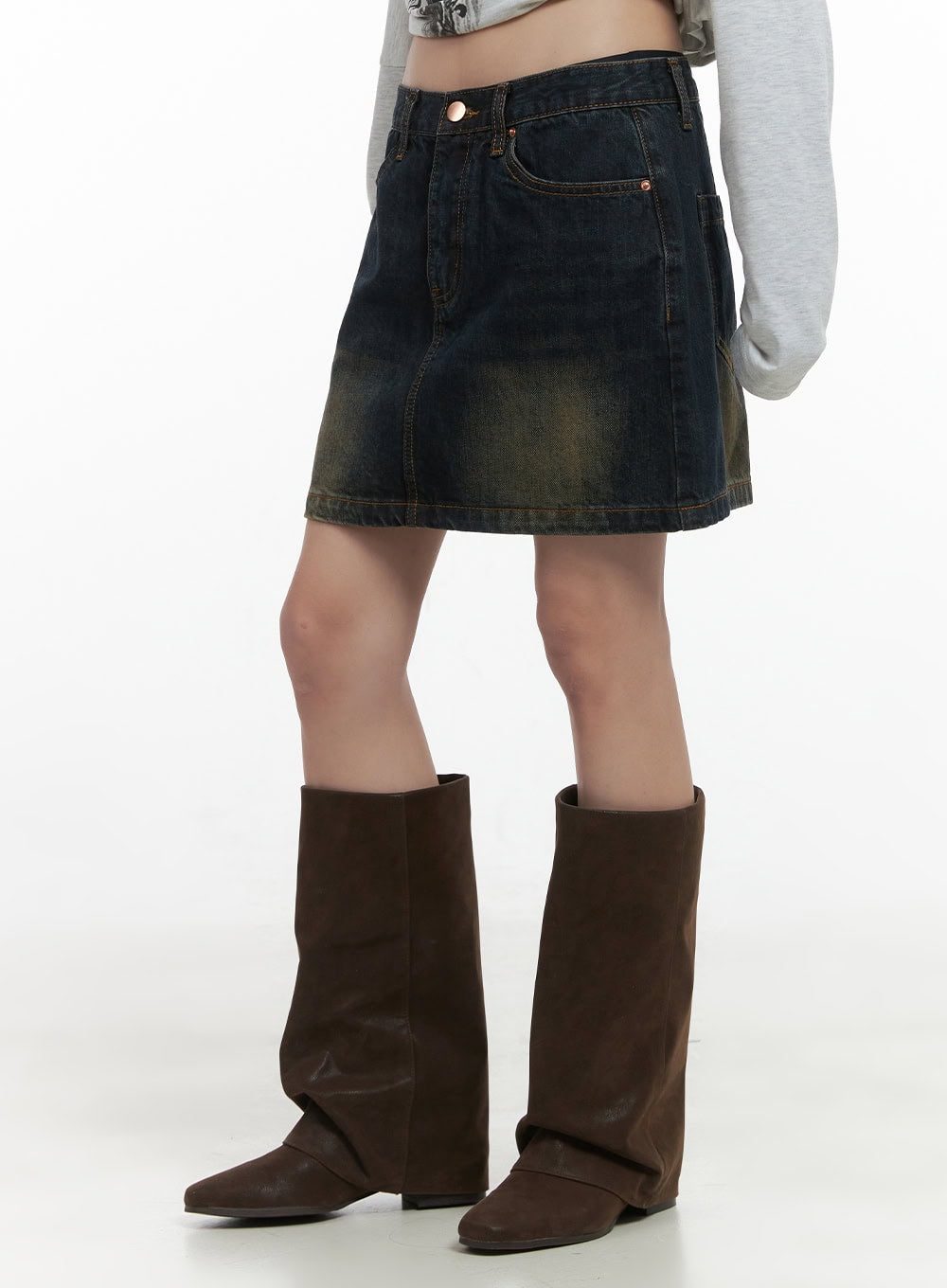 Washed Cotton Mini Skirt CS419