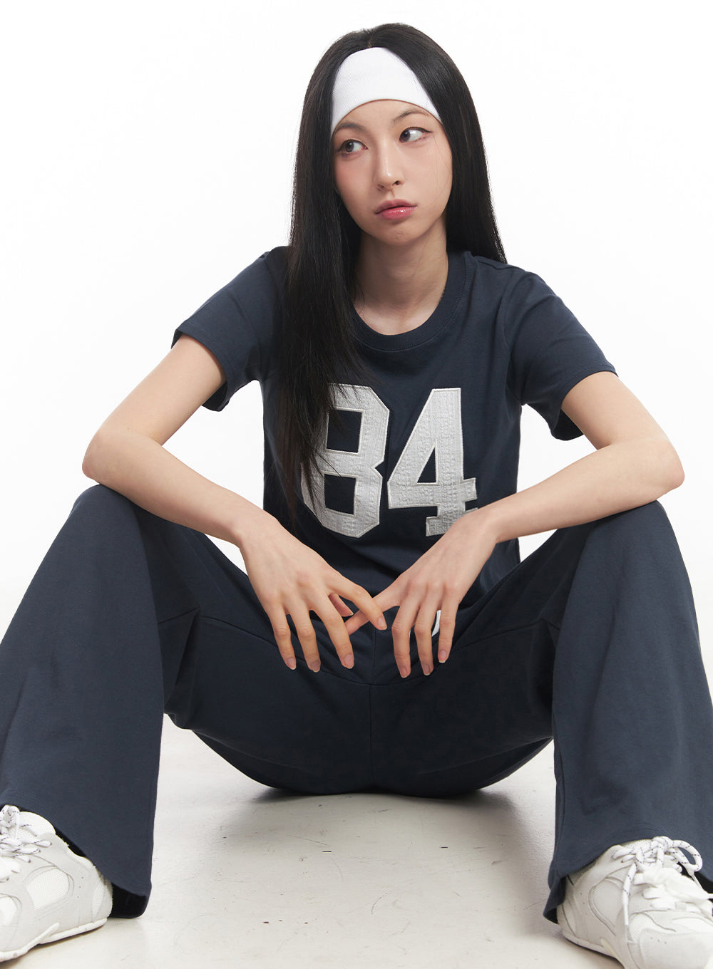 Lace Embroidered "84" Graphic Tee IY516