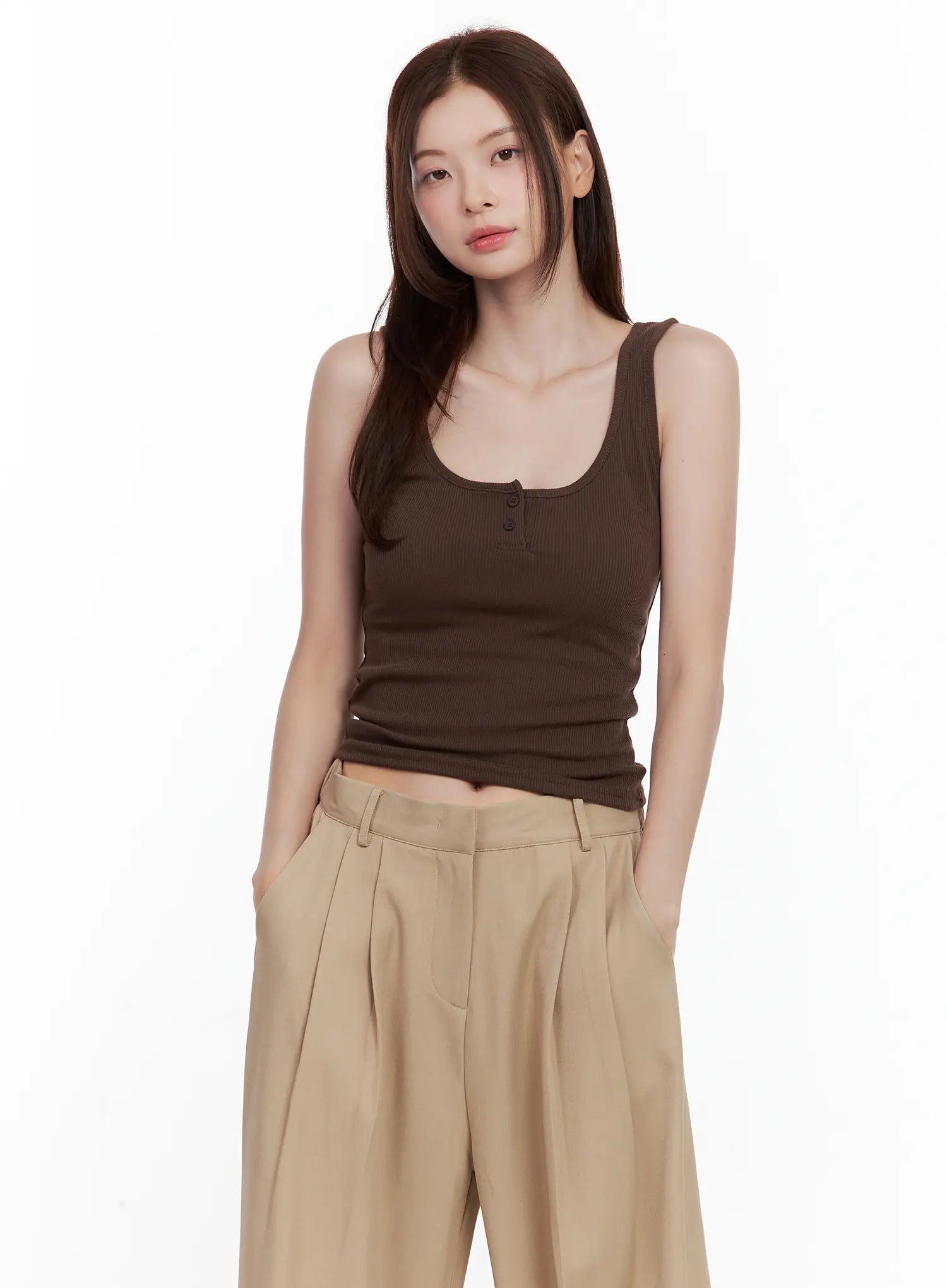 Casual Button Tank CL502