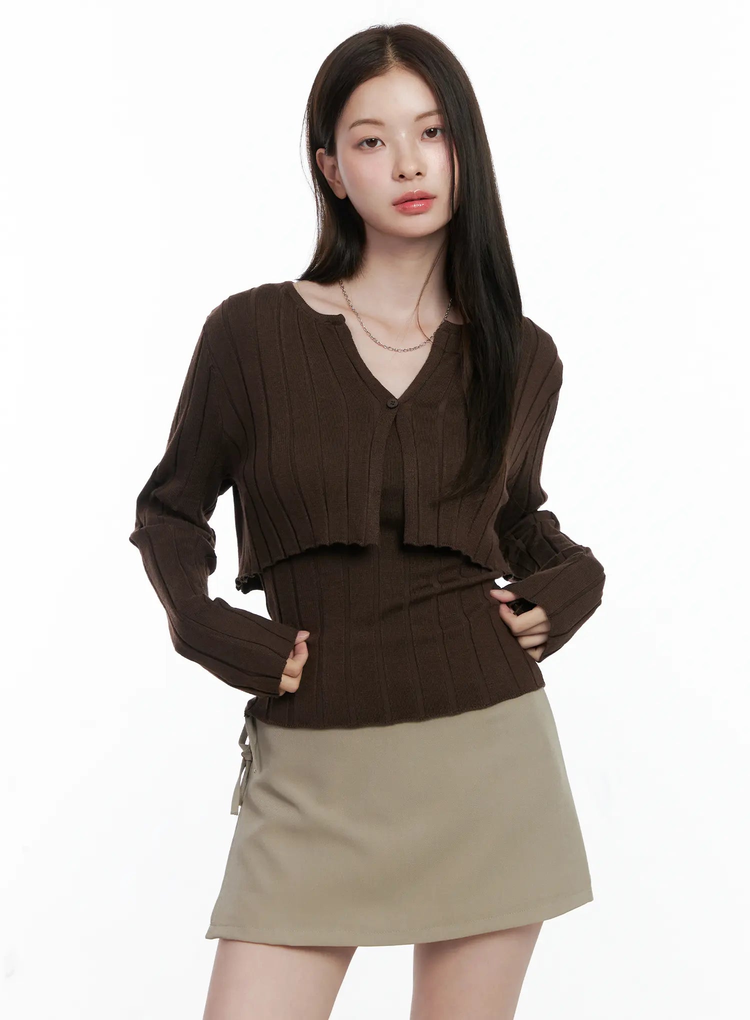 Knit Cardigan Cami Set CO503