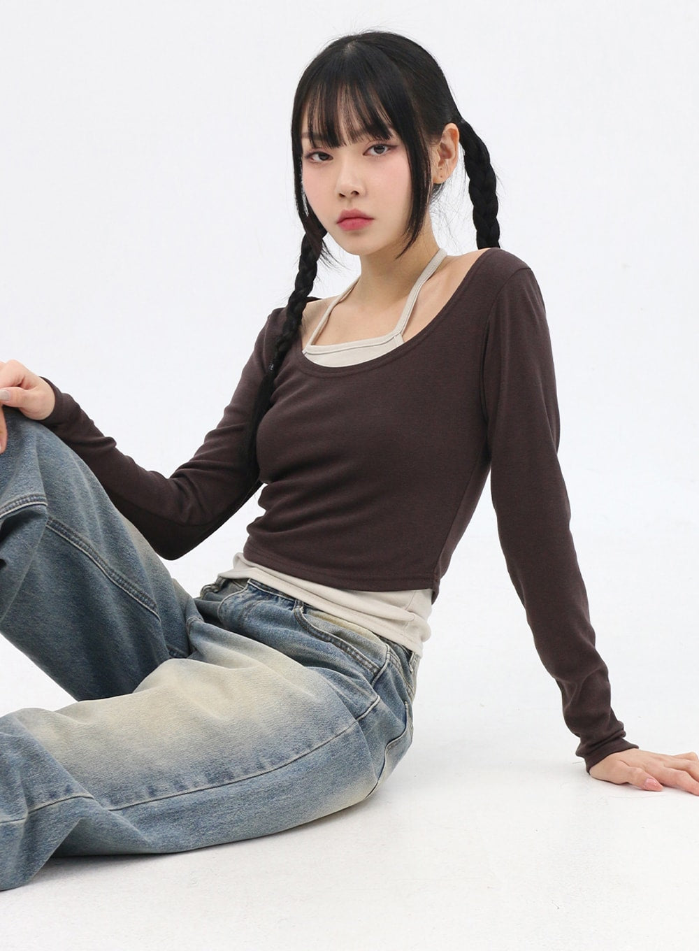 Layered U-Neck Tee IN314