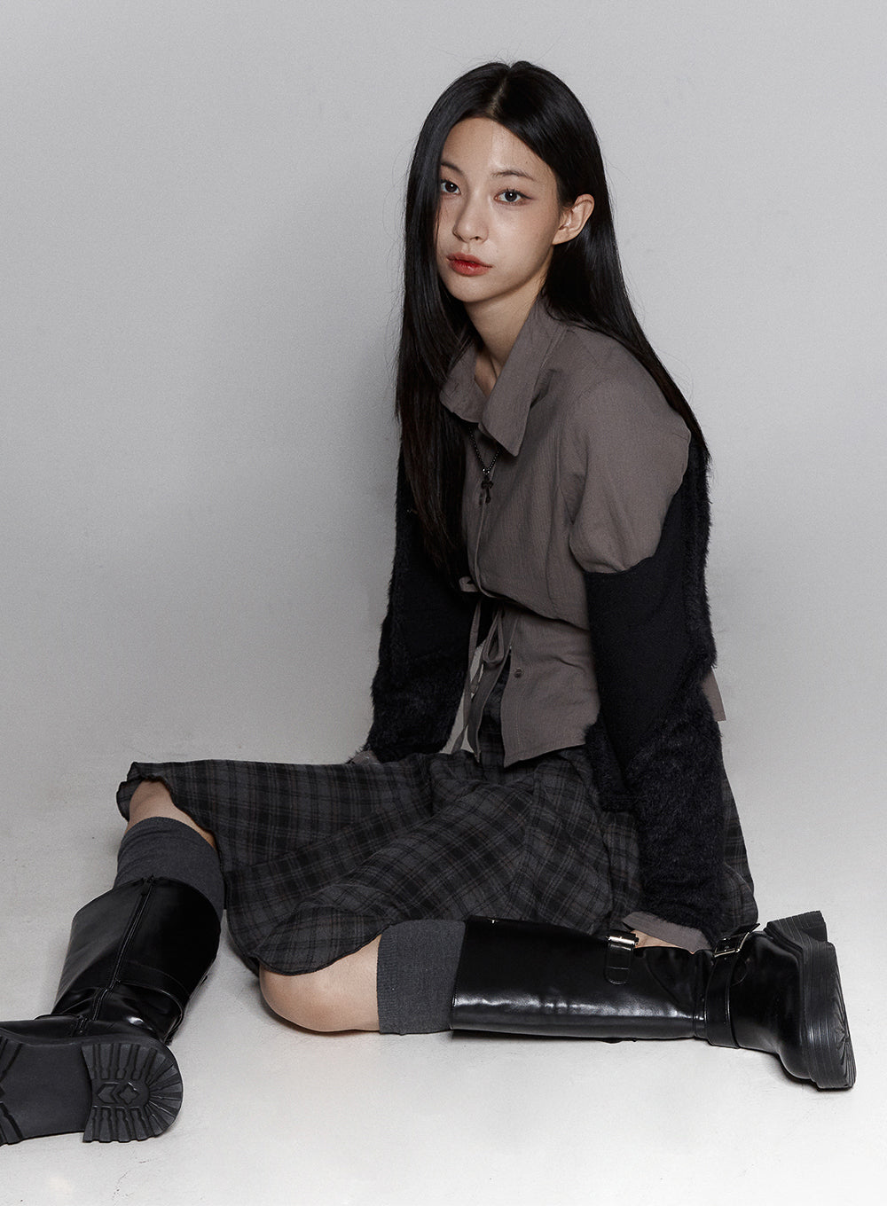 Cotton Strap Collar Shirt CN426