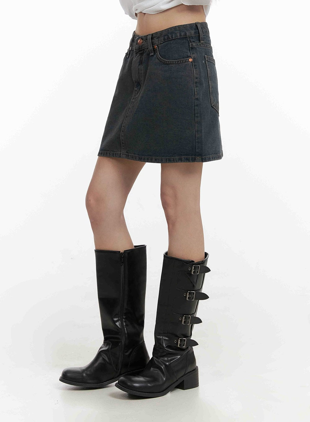 Low Wash Indigo Dream Denim Mini Skirt CY407