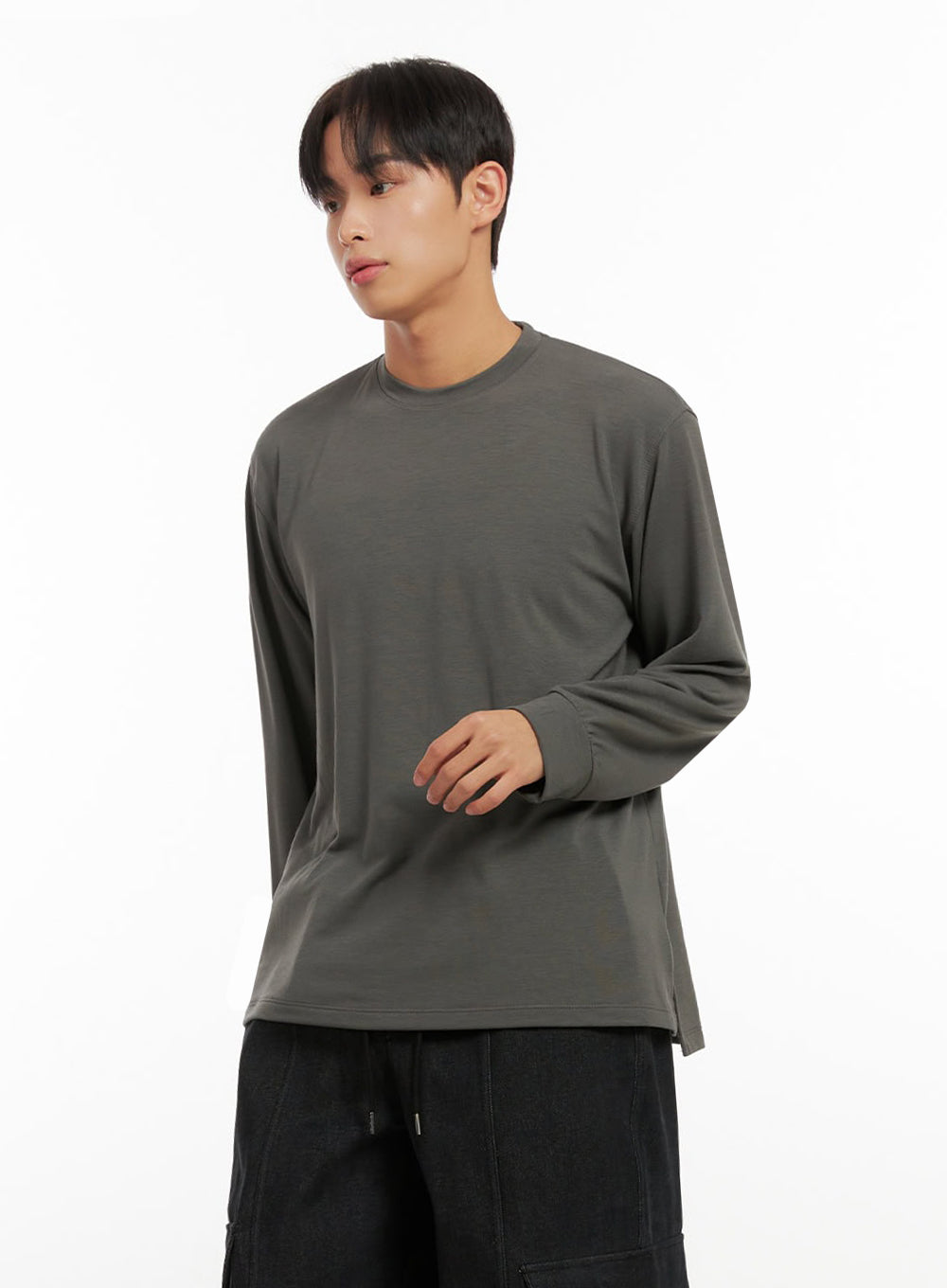 Men's Solid Comfort Long Sleeve Tee ID413