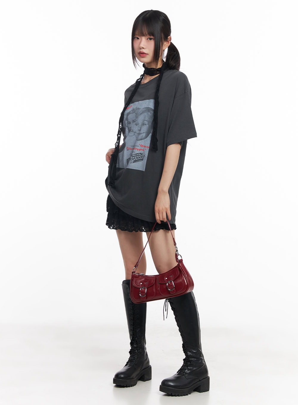 Oversized Cotton Graphic Tee CY512