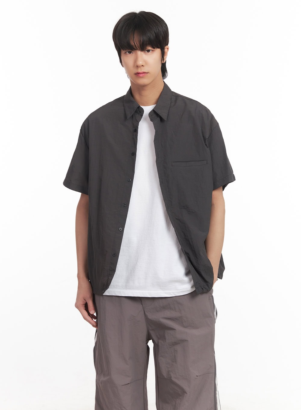 Men's Loose-Fit Boxy Collared Shirt IA510