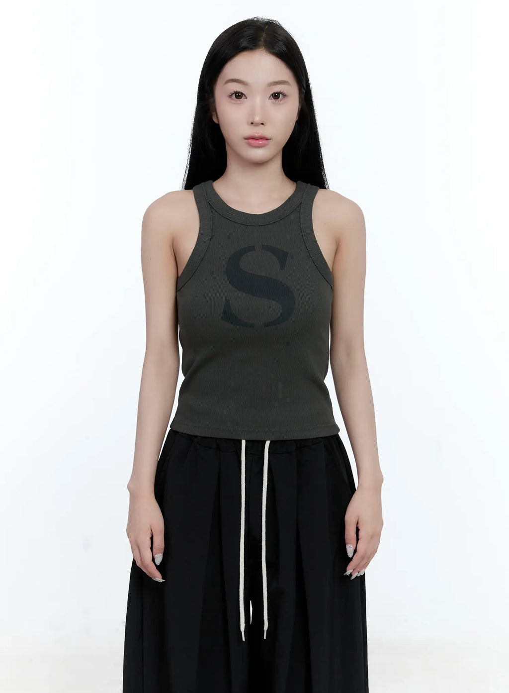 Ribbed Graphic Tank Top CG501
