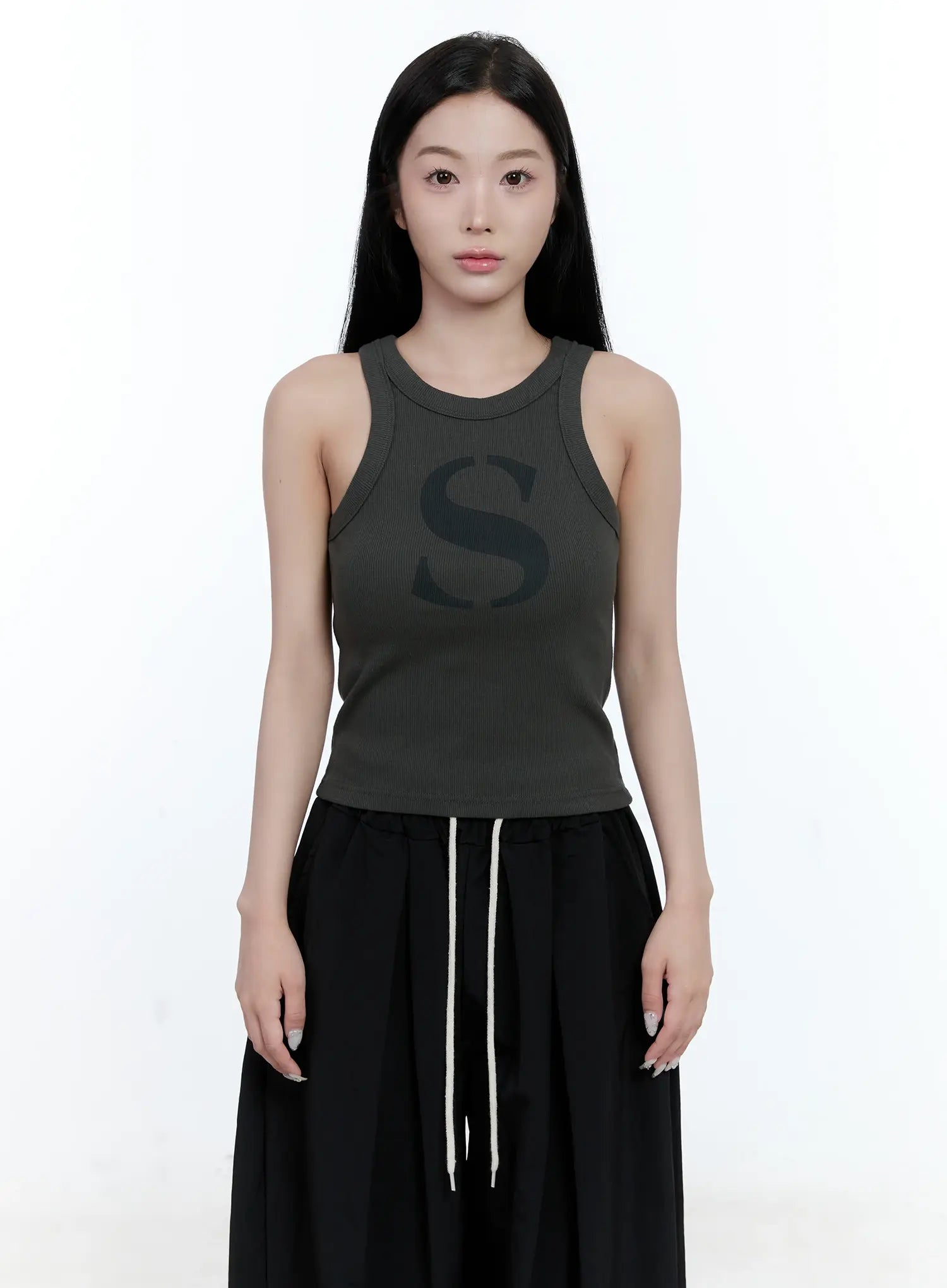 Ribbed Graphic Tank Top CG501