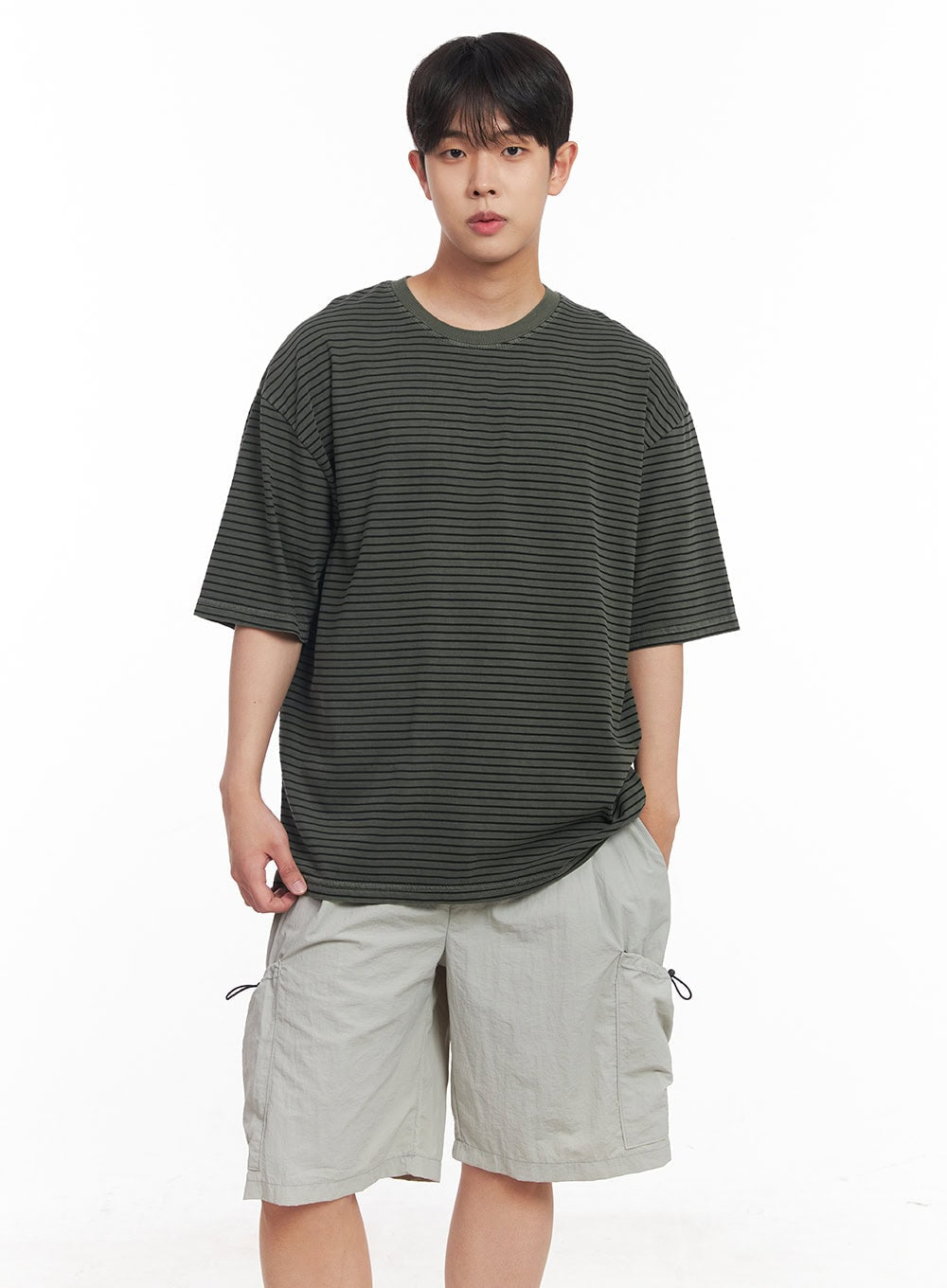 Men's Cotton Striped Round-Neck T-Shirt IY522