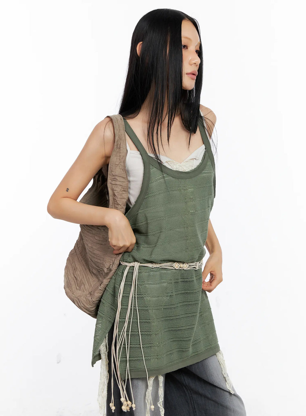Striped Sheer Layered Tank CL529