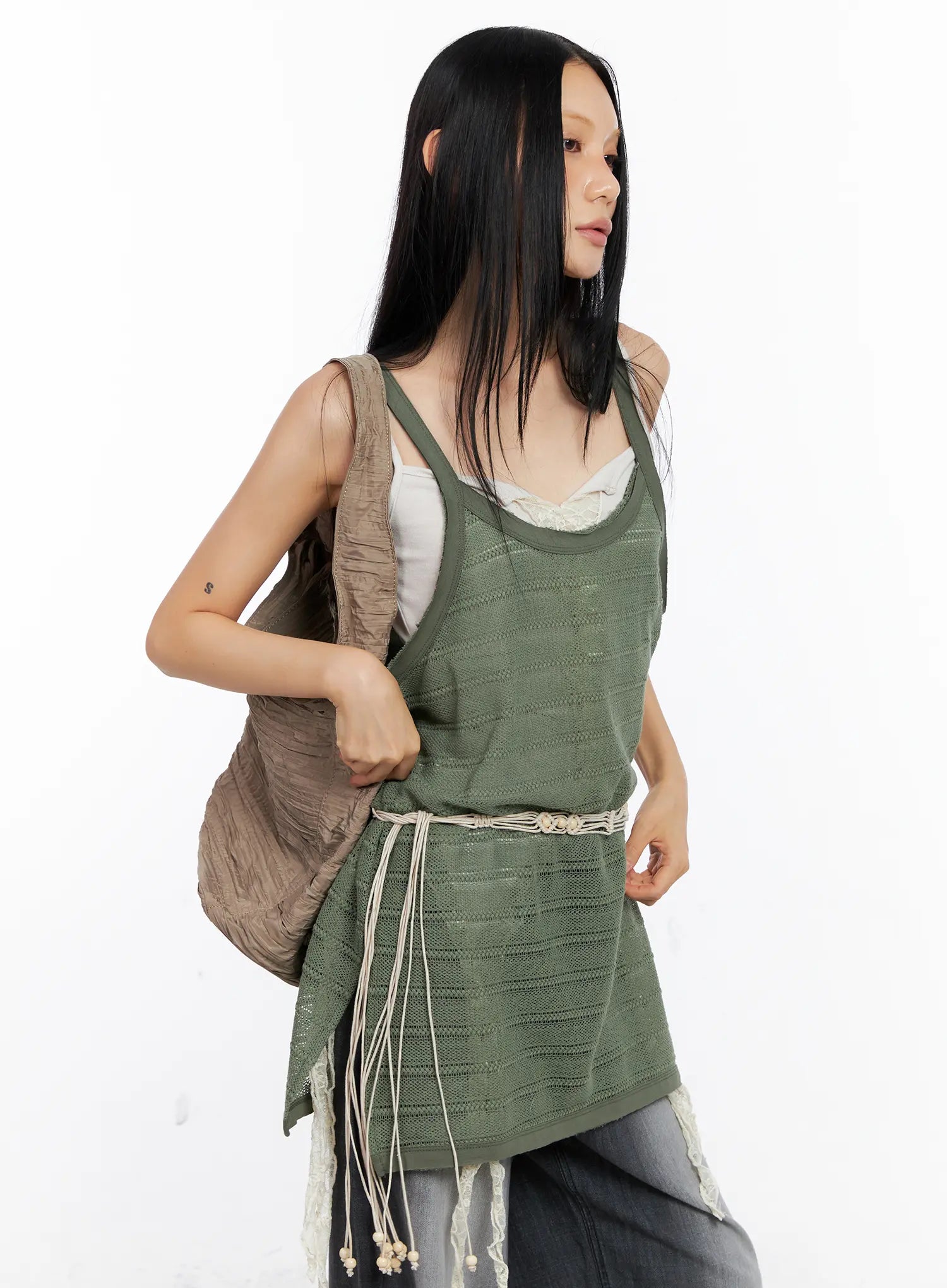 Striped Sheer Layered Tank CL529