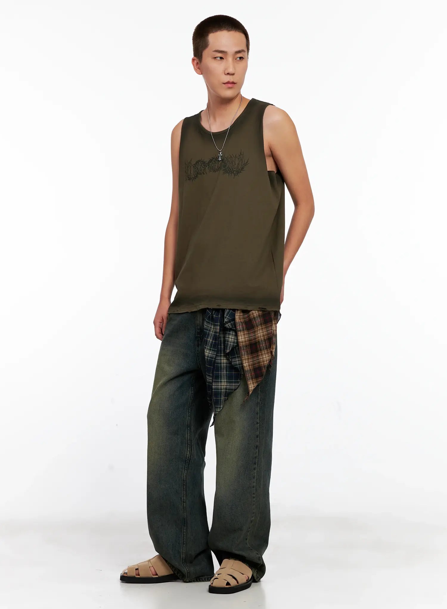 Men's Distressed Muscle Tee IG508