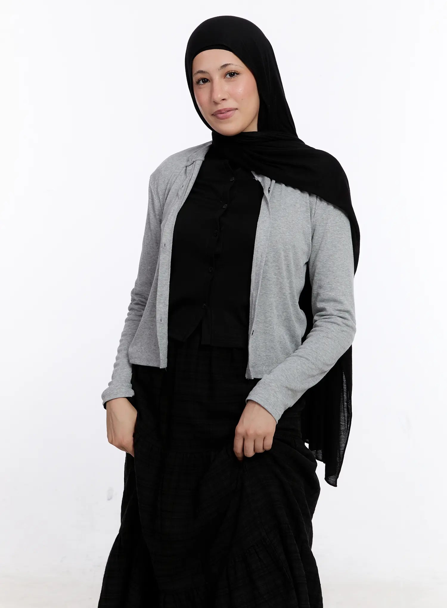 Classic Button-Up Long Sleeve Cardigan CS524