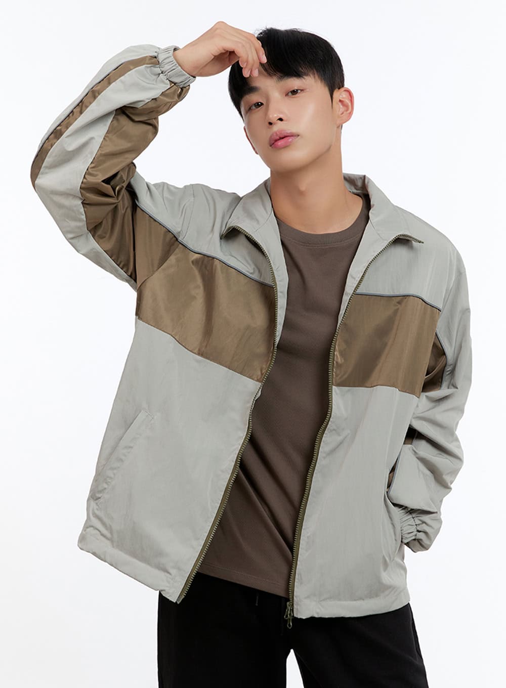 Men's Zip-Up Nylon Wind Jacket IS412