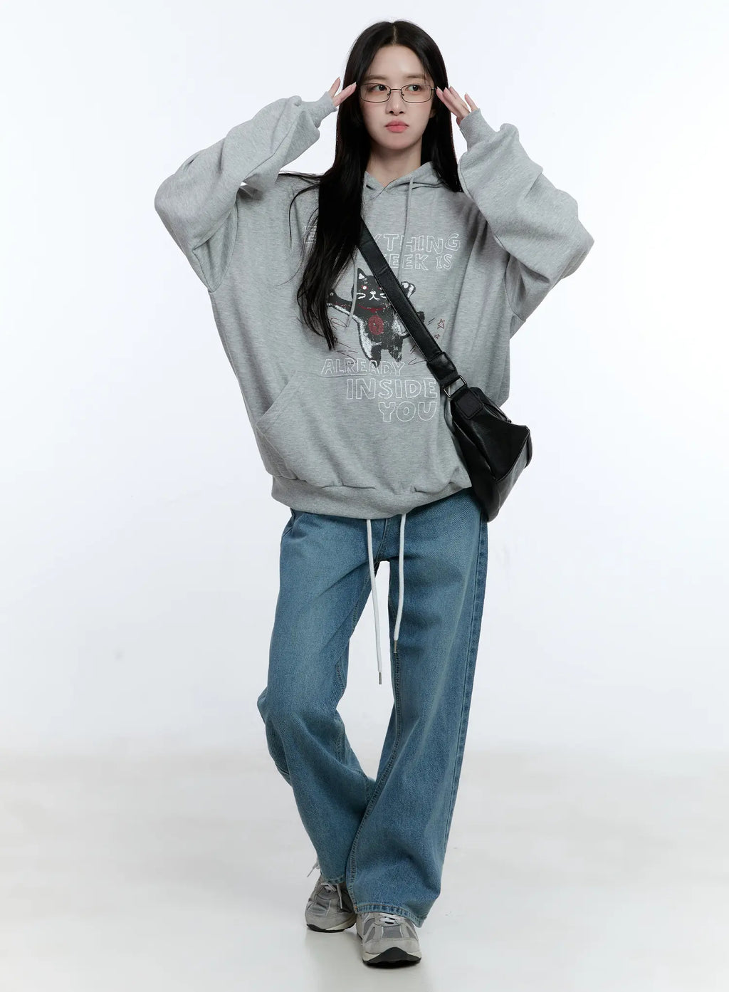 Oversized Kitty Graphic Hoodie CG513