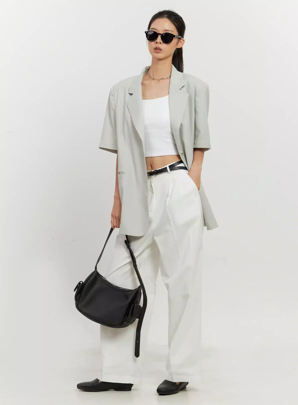 Short-Sleeve Blazer Jacket IL528