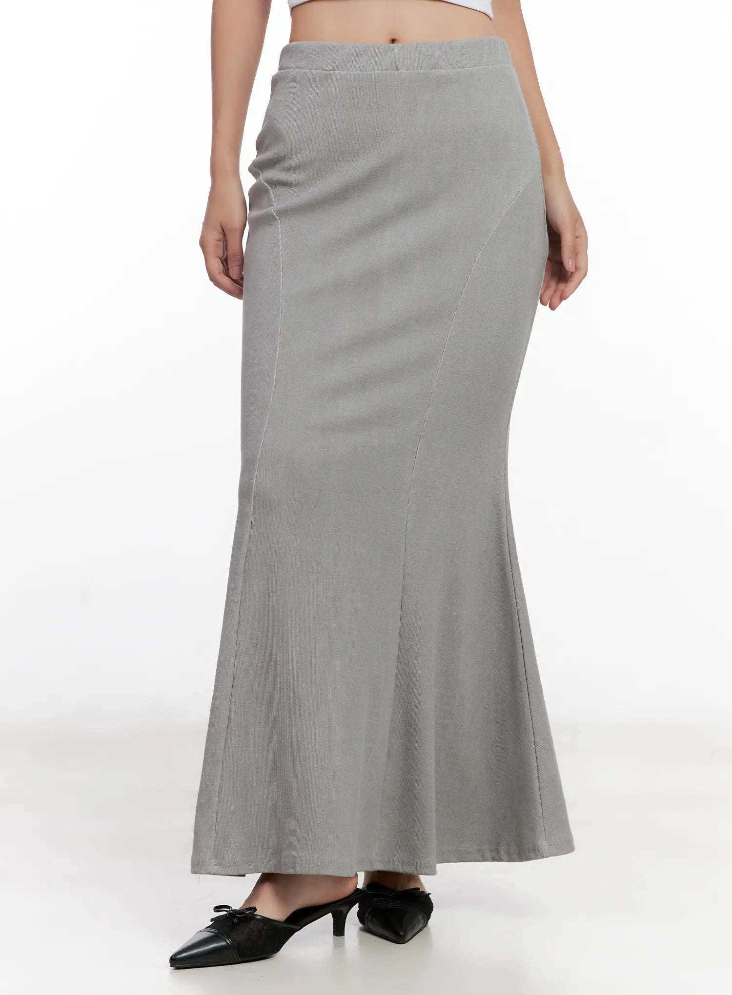 Grey Bodycon Maxi Skirt CL518