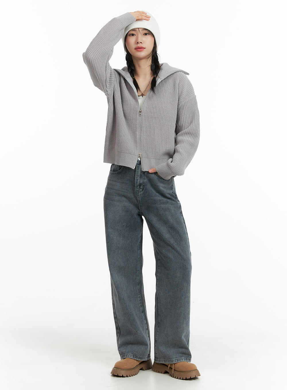 Blue Washed Straight Jeans OM408