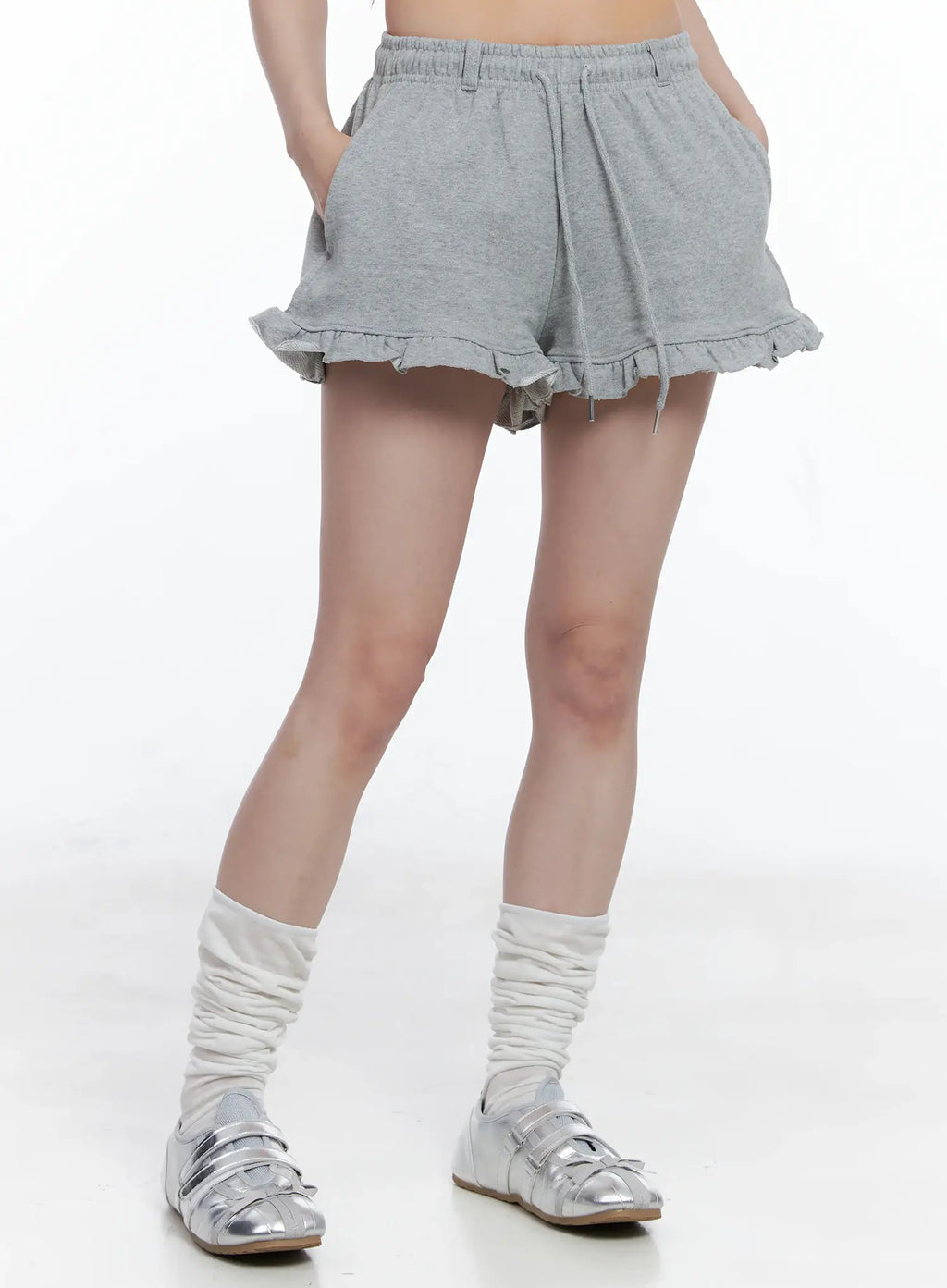 Ruffle Hem Sweat Shorts CS501