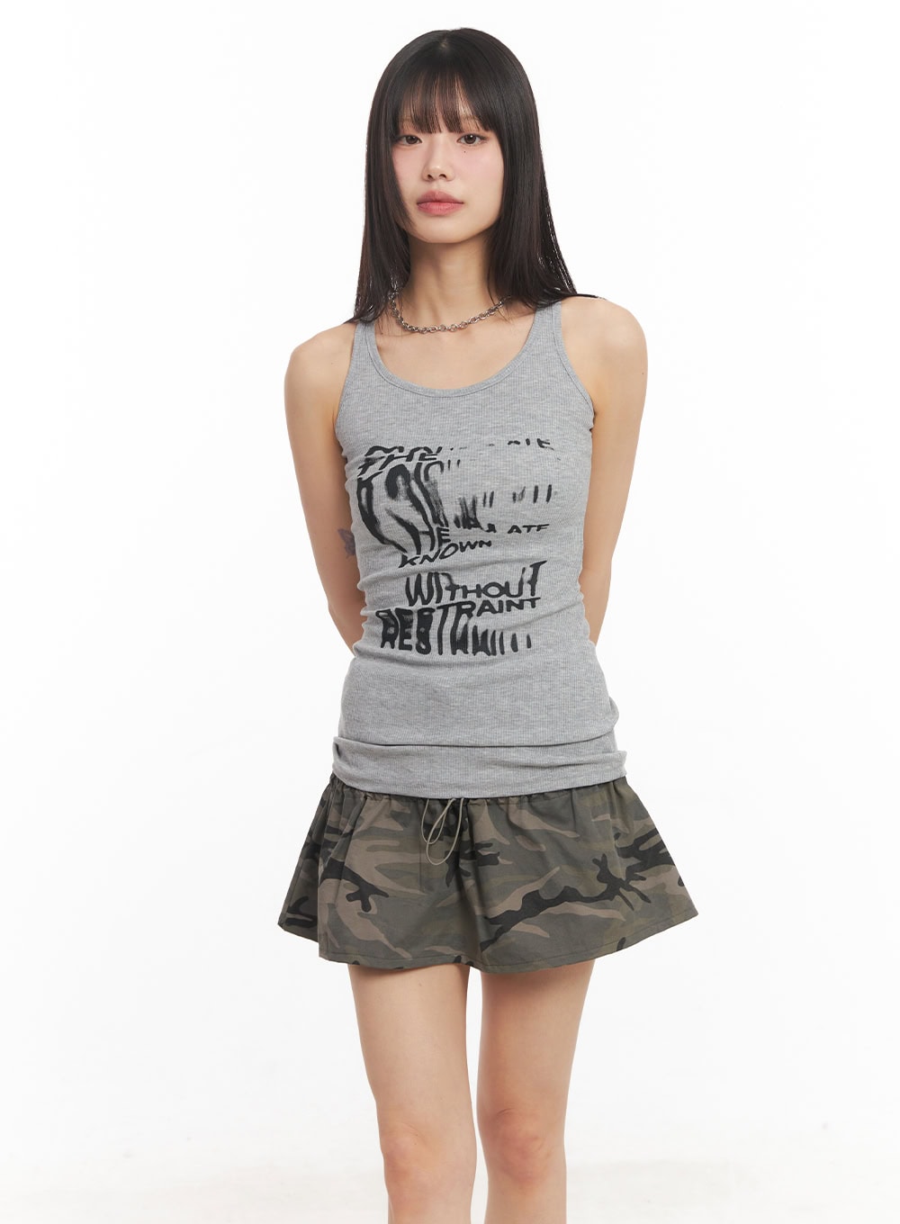 Warped Graphic Tank Top CA522