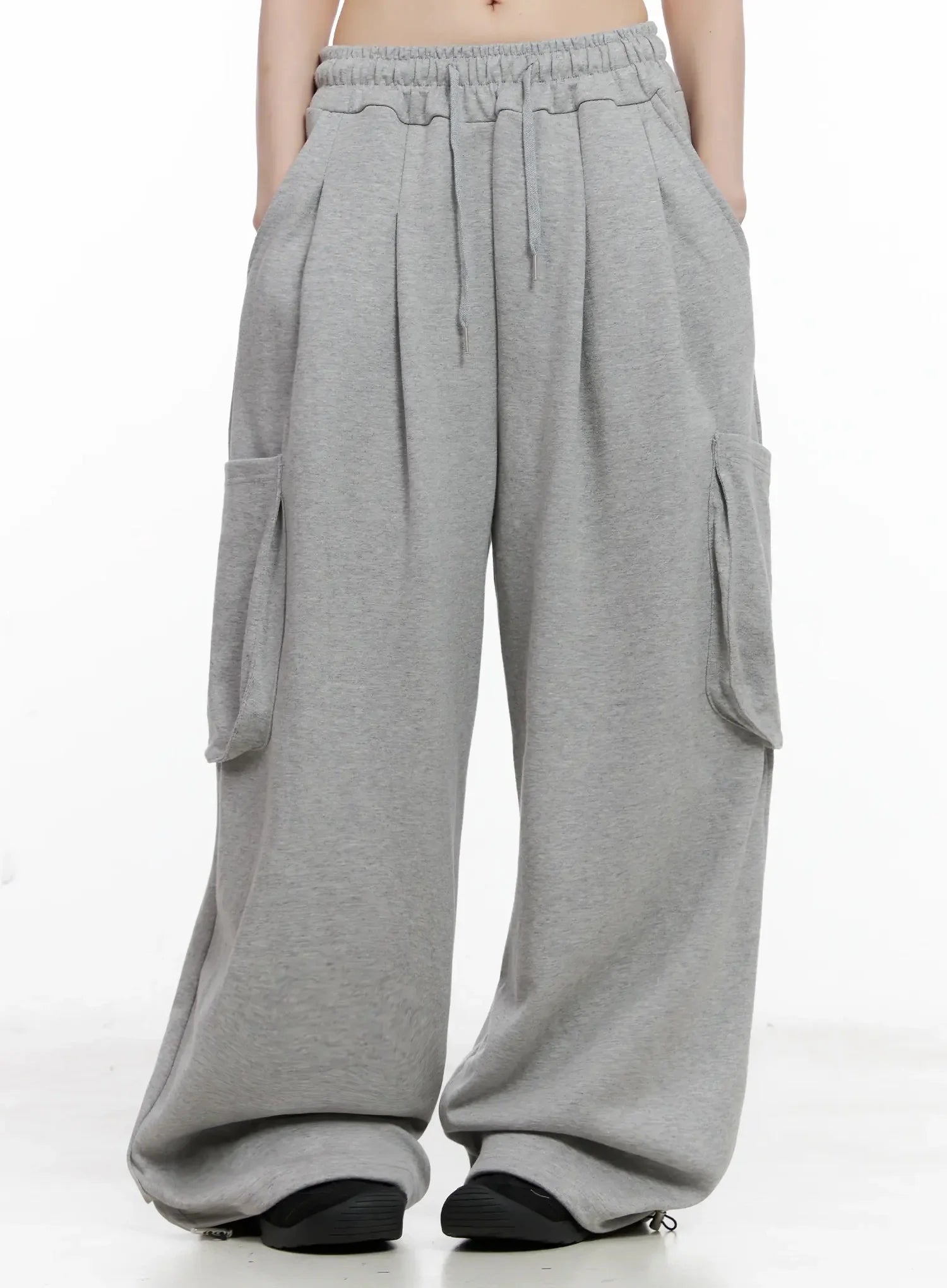 Casual Wide-Leg Cargo Sweatpants IL531
