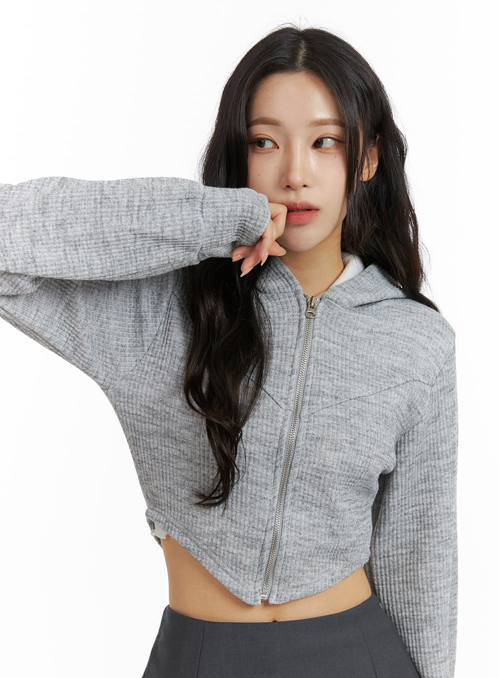 Crop Hooded Zipper Jacket CD02