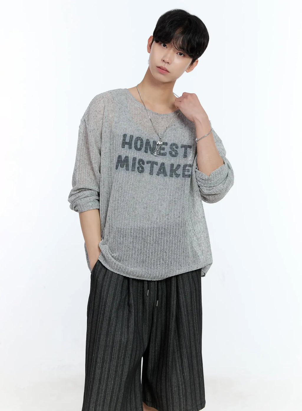 Men's Mesh Long Sleeve Graphic Top IG501