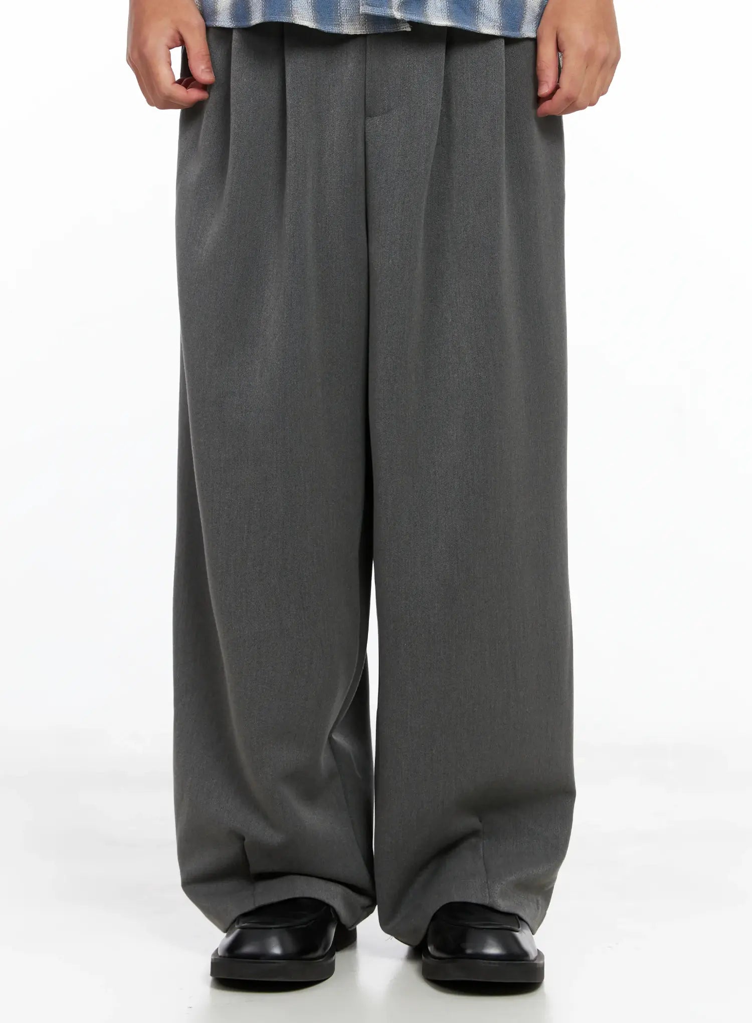 Men's Pintuck Wide-Leg Trousers IS502