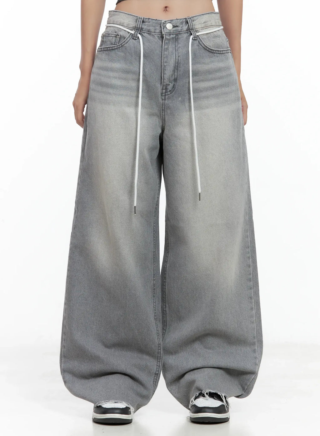 Saerom Washed Wide-Leg Denim Jeans CL509