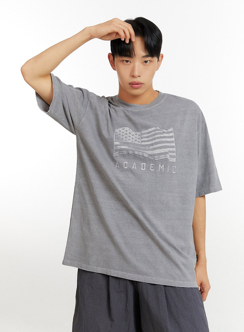 Men's Graphic Lettering T-Shirt IU427