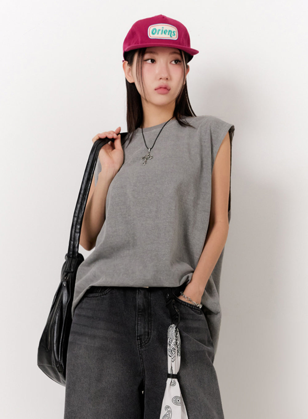 Relaxed-Fit Washed Tank Top IU509
