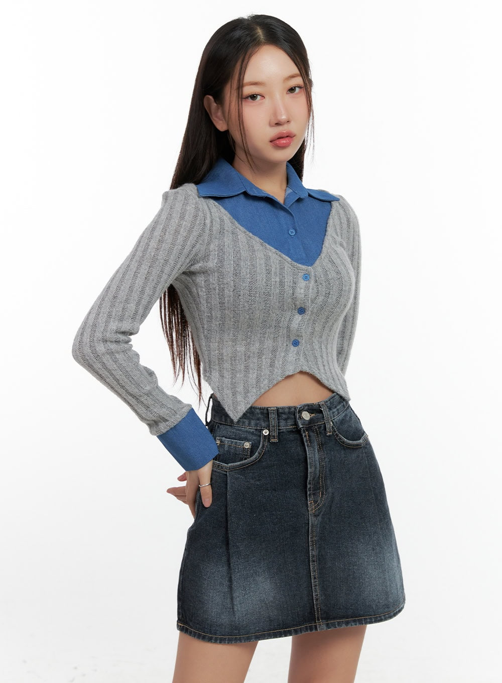 Colorblock Knit Shirt CN412