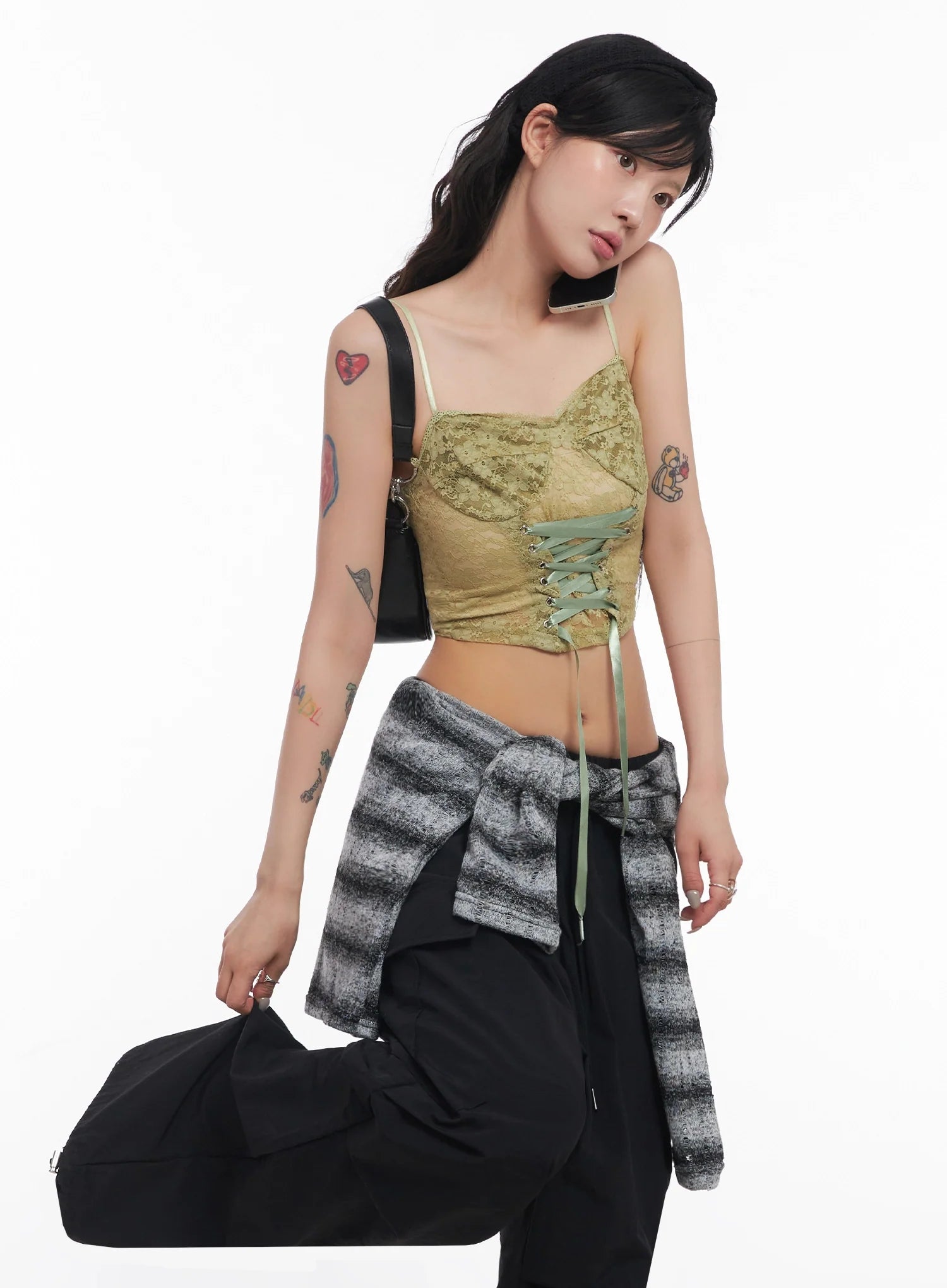 Lace-Up Corset Top IC503