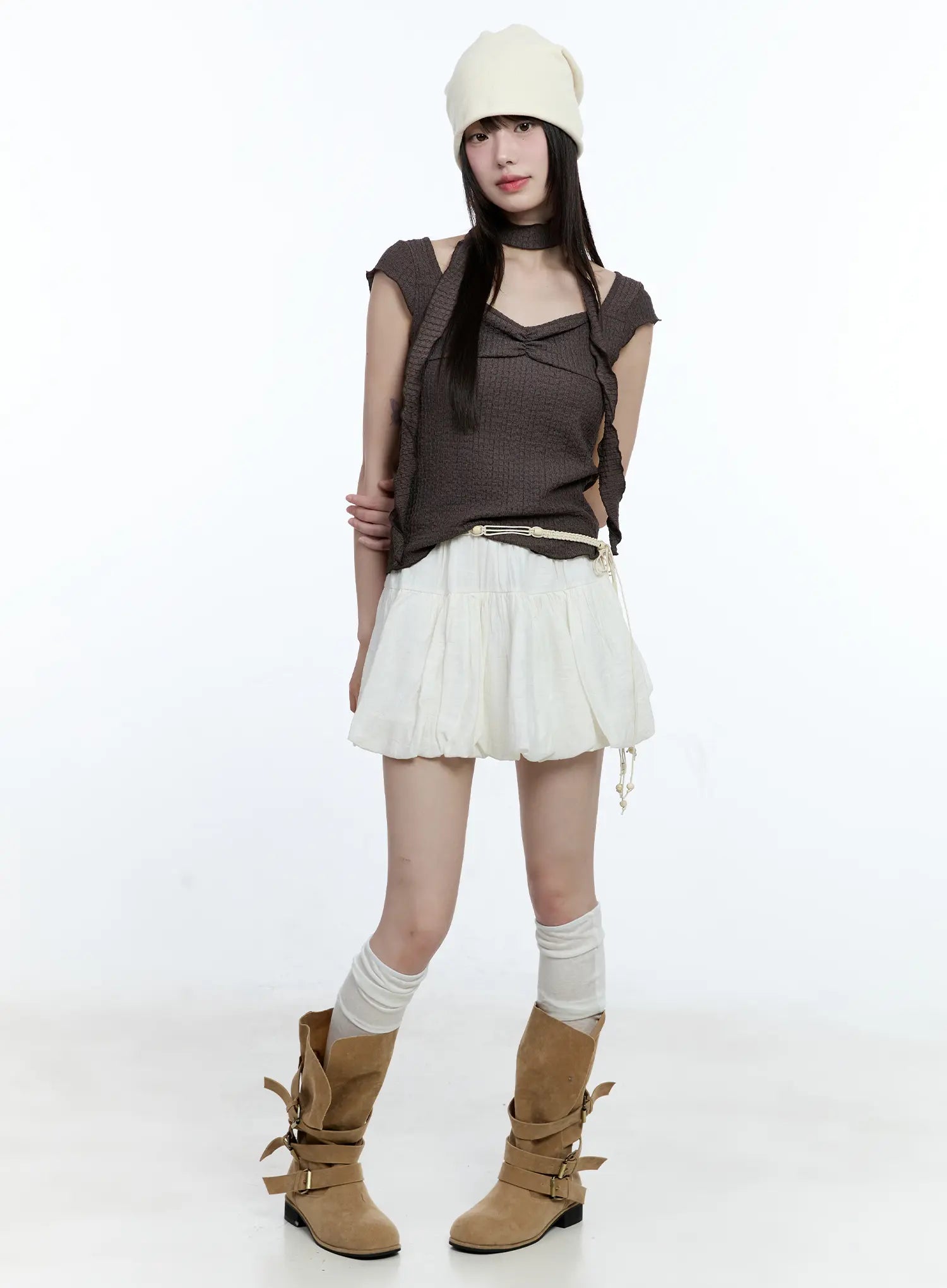 Balloon Shirred Mini Skirt CG511