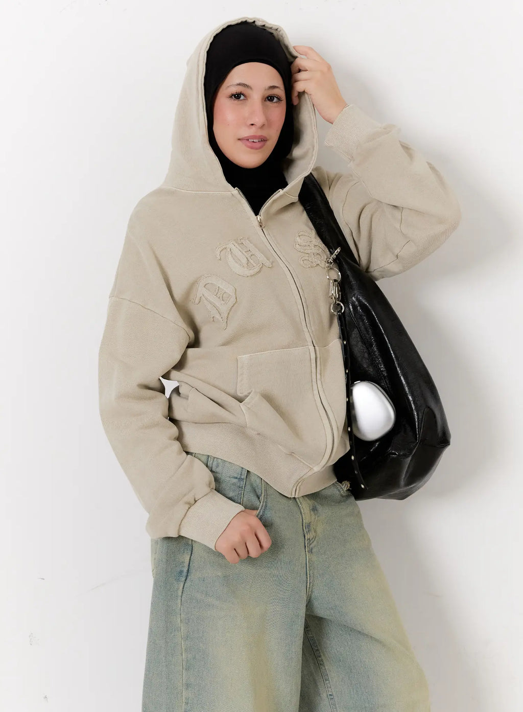 Oversized Cotton Zip-Up Hoodie CS524