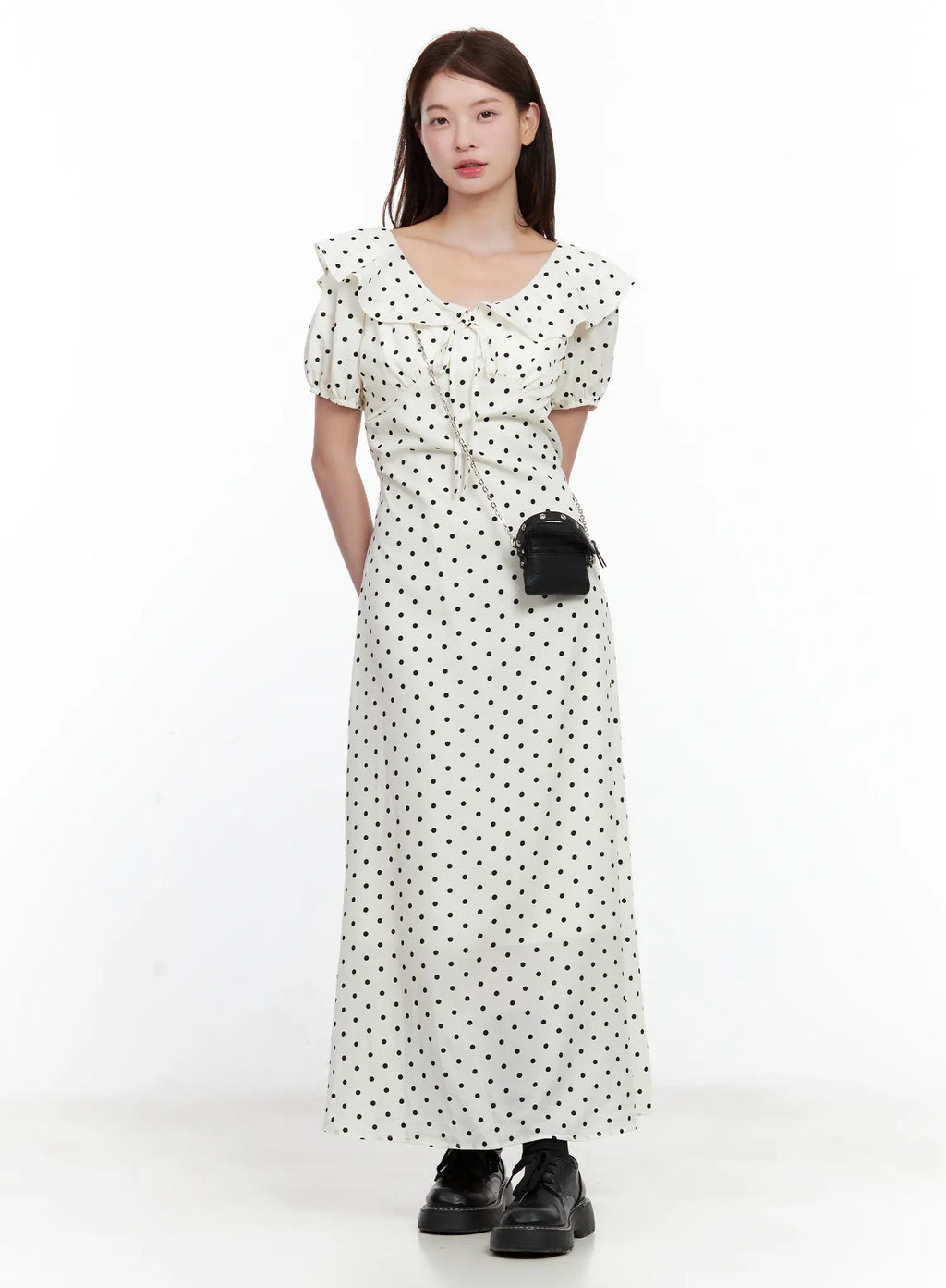 Vintage-Inspired Polka-Dot Dress CL502