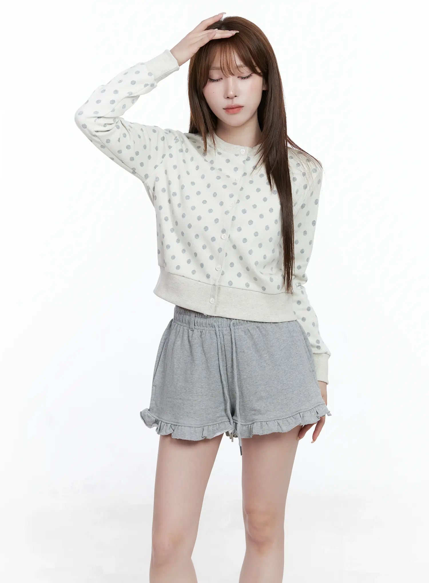 Polka-Dot Button-Up Cardigan CS501