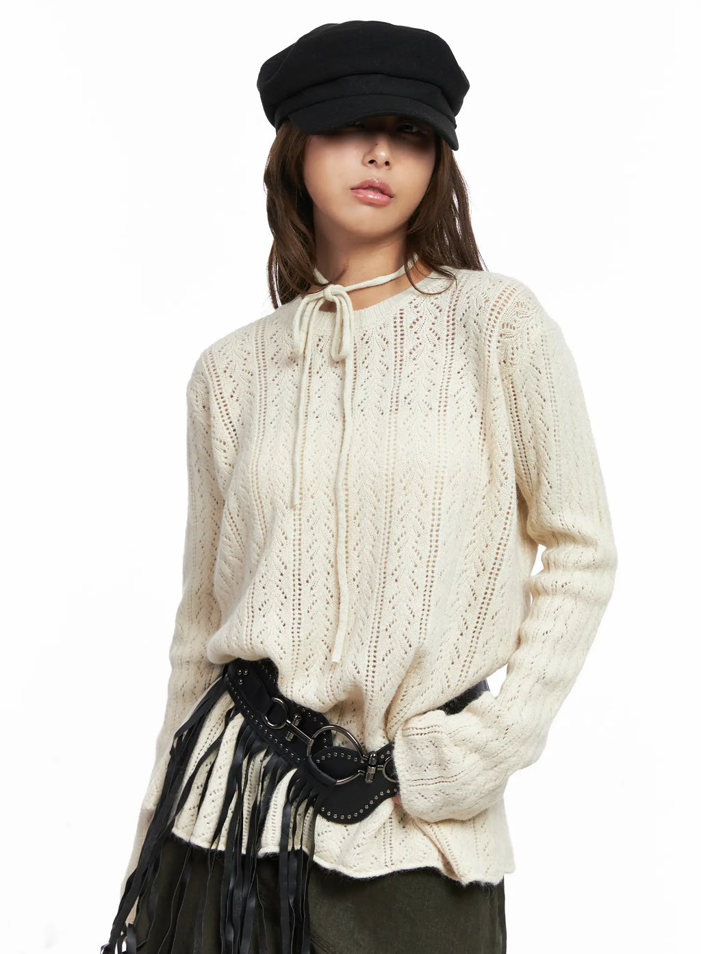 Cable Knit Sweater and Scarf Set CO513