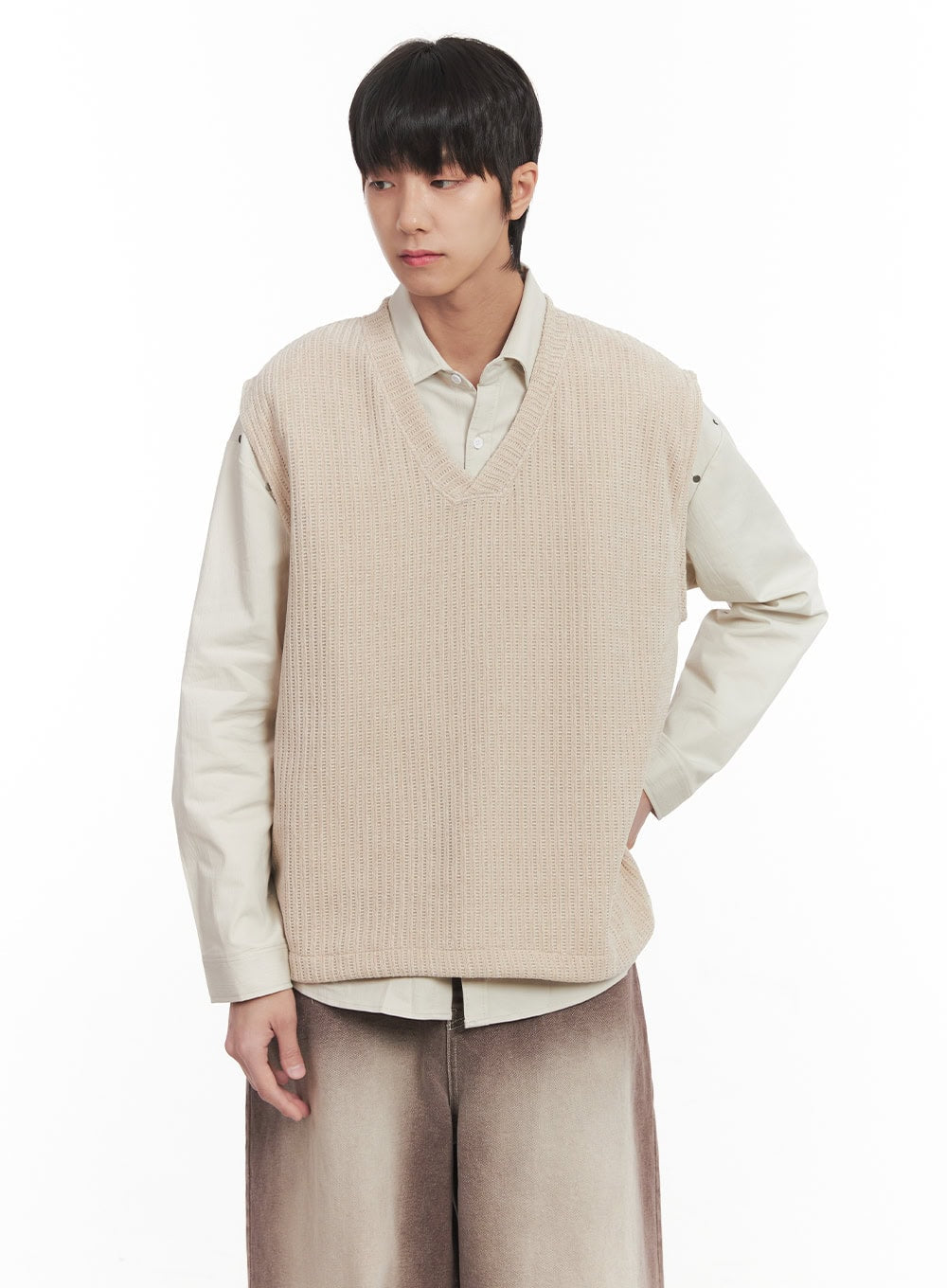 Men's Waffle Knit V-Neck Vest IM519