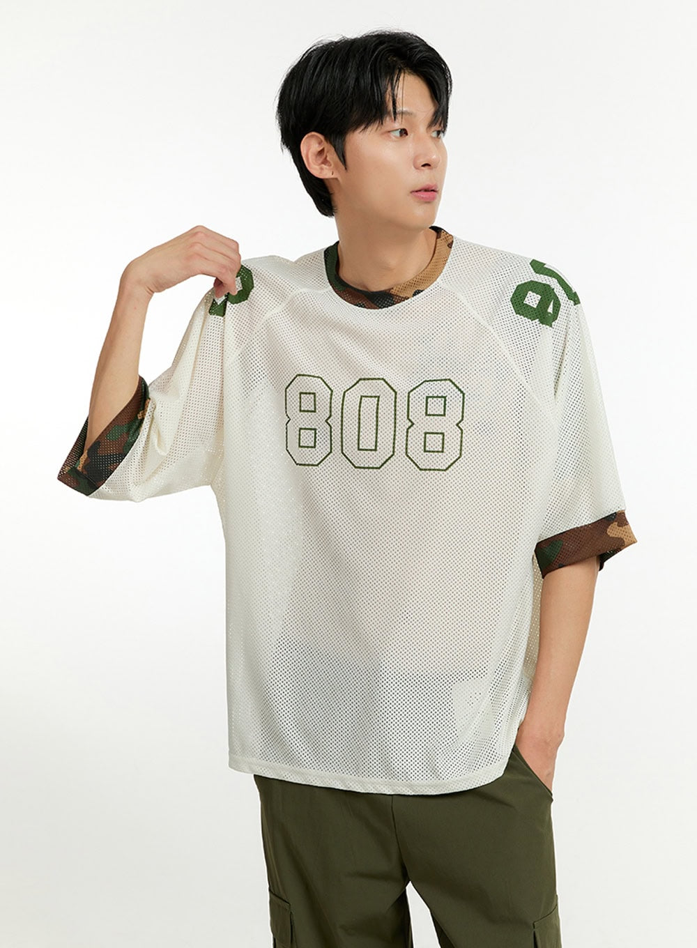 Men's Mesh Camo Raglan T-Shirt IL412