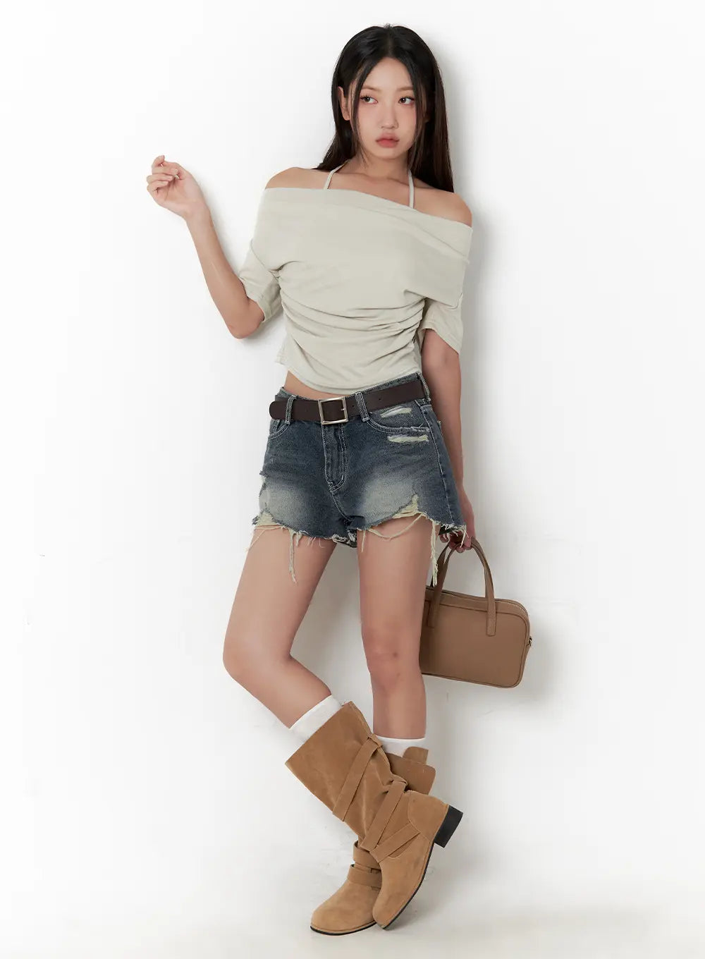 Draped Off-Shoulder Top CL508