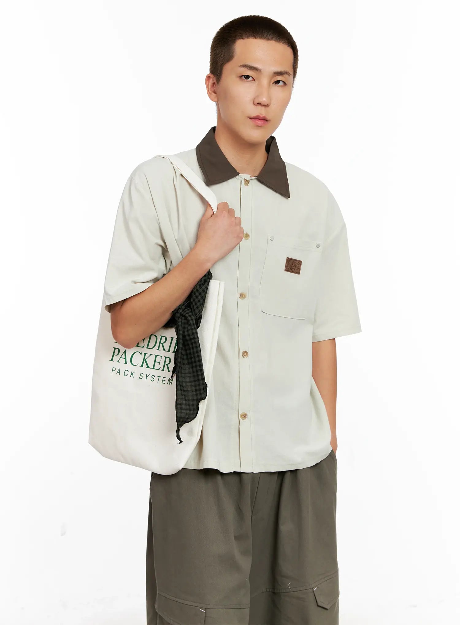 Men's Two-Tone Button-Up IG511